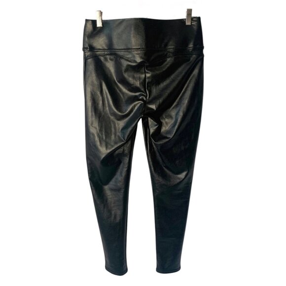 1. STATE Solid Black Faux-Leather High-Rise Ankle Length Women's Leggings Medium - Picture 7 of 7
